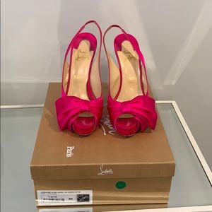 Pink silk Christian Louboutin heel, size 40